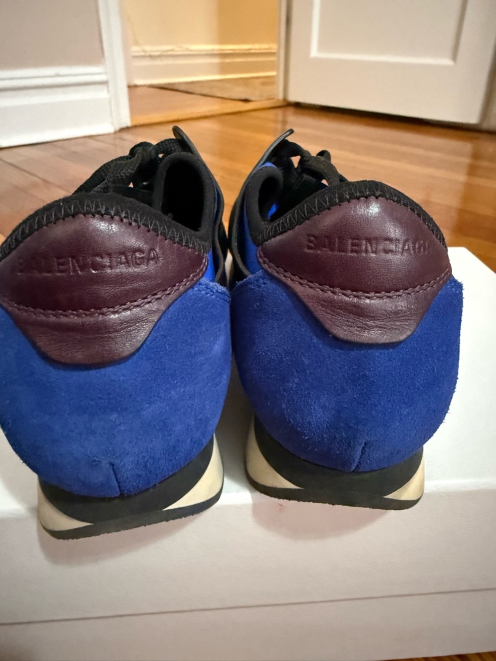 Balenciaga Race Runner Size 38 Multicolor Fabric Leather and Suede Low Top - Picture 4 of 5